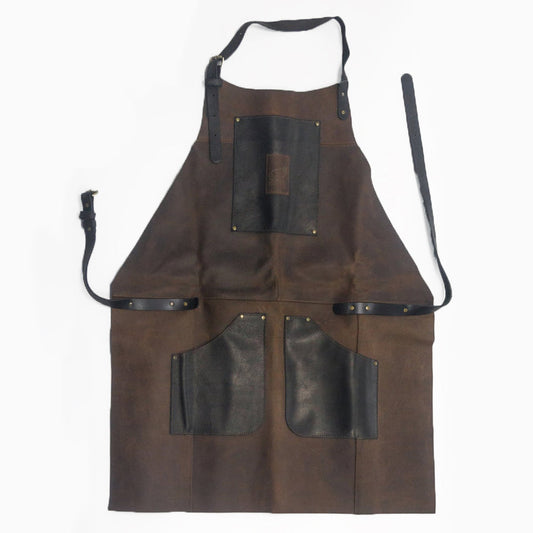 Beaver Craft Genuine Leather Apron Black&amp;Brown