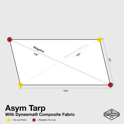 Dutchware Gear ダッチウェアギア Asym Tarp Dyneema Composite Fabric アシンメトリータープ ダイニーマULタープ DUT135