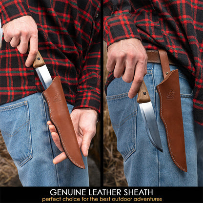 ビーバークラフト カーボンスチール ブッシュクラフトナイフ レザーシース付き ウォールナットハンドル Beaver Craft BSH1 Carbon Steel Bushcraft Knife