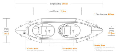 MRS Barracuda R2 Pro（MRS バラクーダ R2 プロ）2人乗り 高速ツーリングパックラフト 着脱式D Deck・RSB2搭載 ISS対応