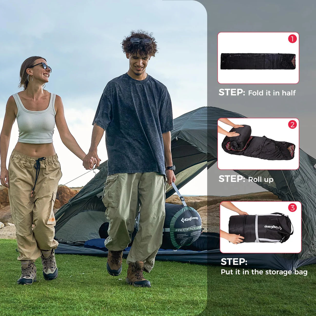 KingCamp｜キングキャンプ】FREESPACE 250D｜ダブルサイズ封筒型寝袋