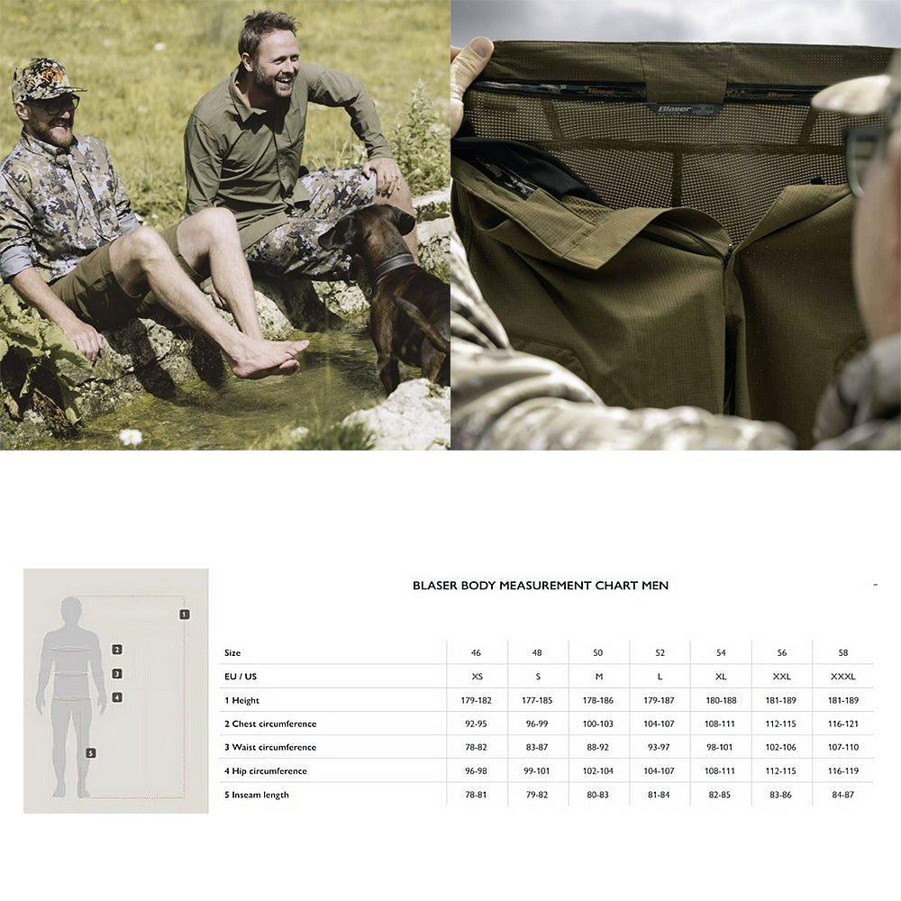 ブレーザー エアフロー ショーツ カモ柄 競技射撃 Blaser Men's Airflow Shorts HunTec Camouflage