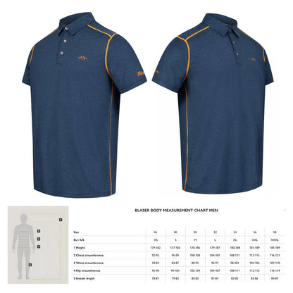 Blaser Polo Shirt 23 BLUE Competition Shooting Blaser COMPETITION Men's Polo Shirt 23