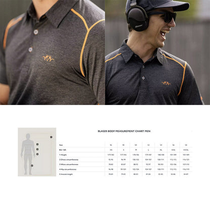 Blaser Polo Shirt 23 DARK-GREY Competitive Shooting Blaser COMPETITION Men's Polo Shirt 23