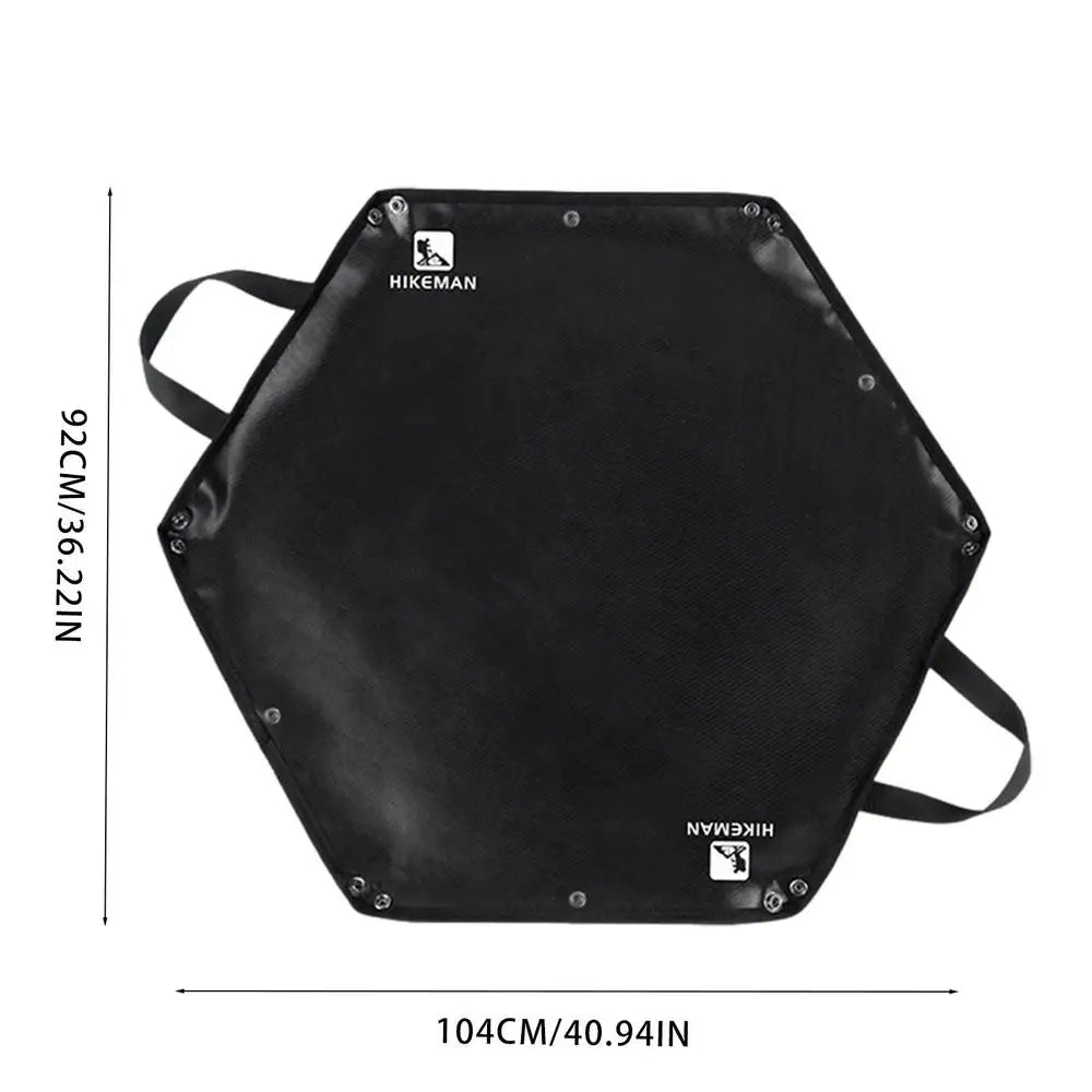 耐火キャンプマット 六角形折りたたみ式｜難燃・断熱シリコン製焚き火シート（大小2サイズ）