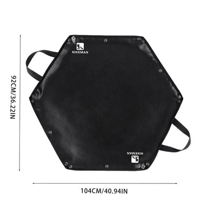 耐火キャンプマット 六角形折りたたみ式｜難燃・断熱シリコン製焚き火シート（大小2サイズ）