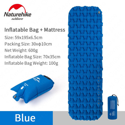 Naturehike インフレータブルエアーマット｜1人用・2人用／枕あり・枕なし・ワイド／Blue・Orange
