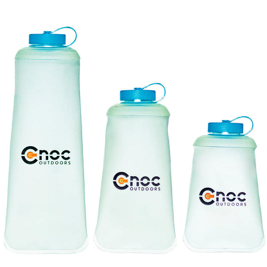 CNOC Outdoor Hydriam Collapsible Flask 42mm Mouth Size 350ml 500ml 750ml Blue Orange