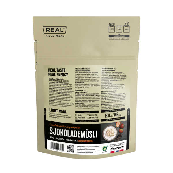 Real Field Meal（リアルフィールドミール）チョコレートミューズリー 710kcal｜フリーズドライ｜高カロリー行動食・非常食・アウトドア朝食