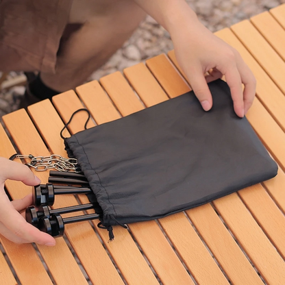 アウトドア分解式トライポッドグリルスタンド｜軽量アルミ合金製・組立式バーベキュースタンド・収納袋付き