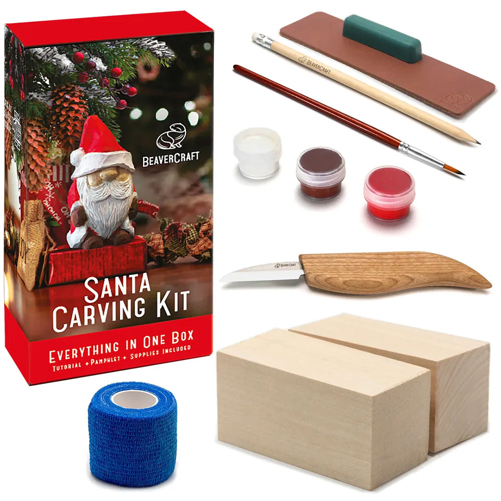 Beaver Craft Santa Carving Set Beaver Craft DIY06 Santa Carving Kit Complete Starter Whittling Kit