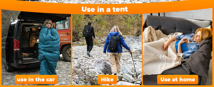 【KingCamp｜キングキャンプ】TIGRIS 250｜フード付き封筒型寝袋｜コントラストカラー・スタイリッシュモデル（ピーコックブルー）