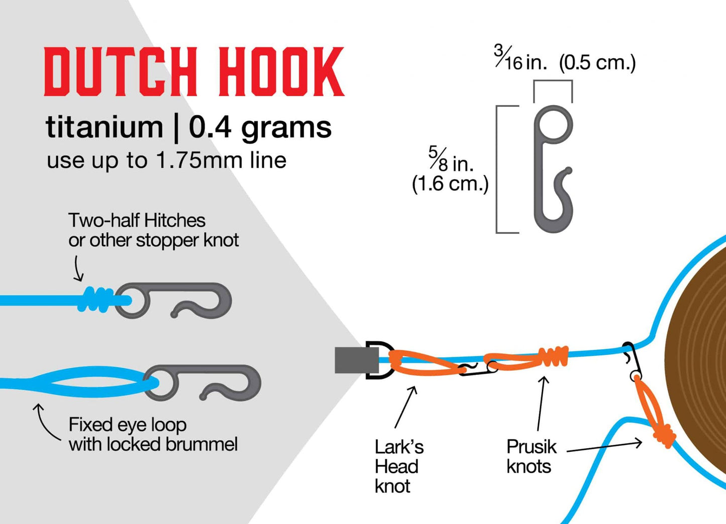 Dutchware Gear（ダッチウェアギア） Titanium Dutch Hook（Single） チタン ダッチフック MUS011