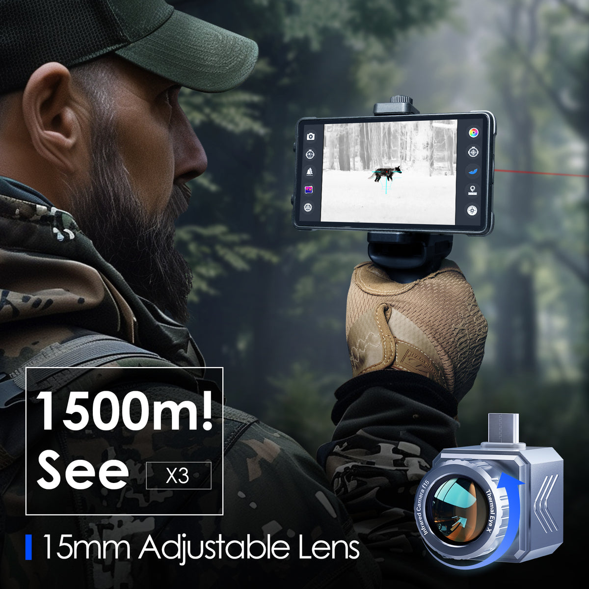 【60Hz対応・最上位モデル】Thermal Master X3｜384×288 IRセンサー搭載｜15倍ズーム・1640ヤード検知・アウトドア／タクティカル／監視向け赤外線単眼鏡｜Android専用