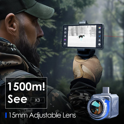 【60Hz対応・最上位モデル】Thermal Master X3｜384×288 IRセンサー搭載｜15倍ズーム・1640ヤード検知・アウトドア／タクティカル／監視向け赤外線単眼鏡｜Android専用