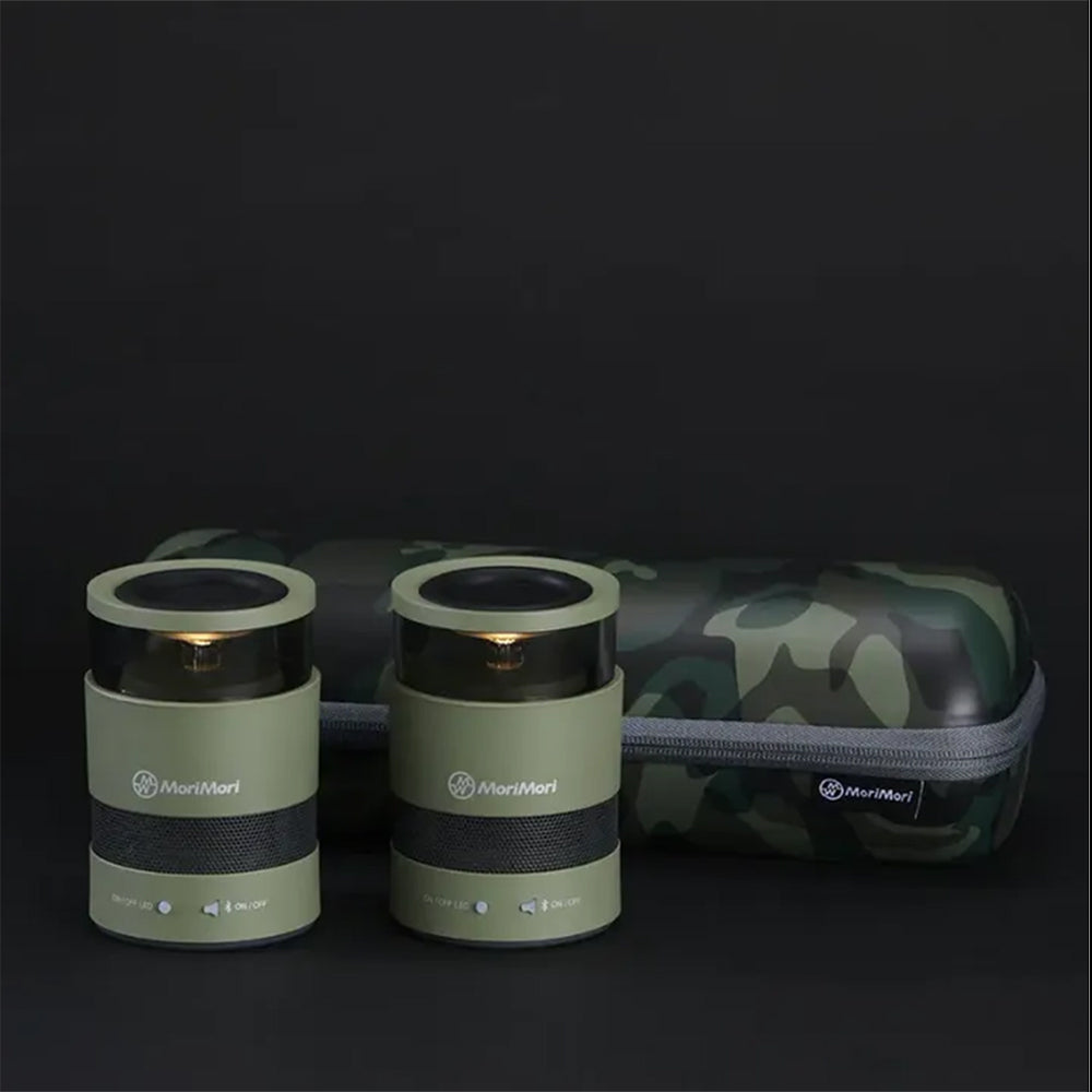 MoriMori W Speaker CAMO FWS-1703-CM MoriMori Bluetooth speaker, 2-level dimmable LED light, double speaker