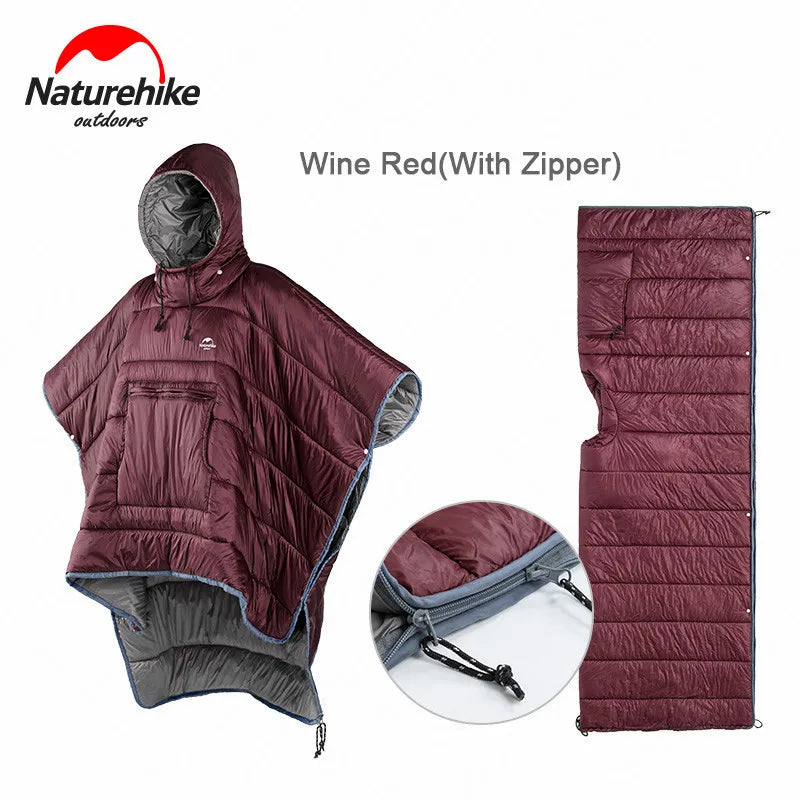 Naturehike レイジースリーピングバッグ｜クロークスタイル・着る寝袋・防水アウトドアポンチョ