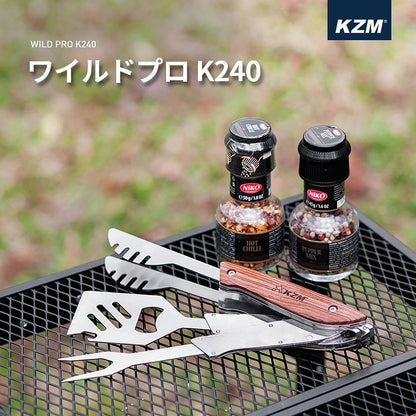 KZM Wild Pro Camping Kitchen Tools Multi-Tool Cooking Utensils Cooker Fork Knife Tongs Spatula Kazumi Outdoor KZM OUTDOOR WILD PRO K240