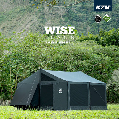 KZM WISE BLACK TARP SHELL 露營帳篷 4-5 人大型帳篷 Kazumi 戶外 KZM OUTDOOR WISE BLACK TARP SHELL