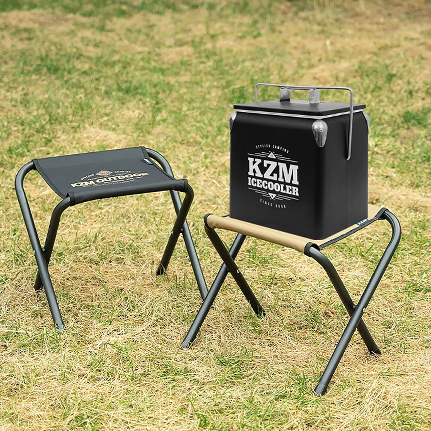 KZM Enkel BBQ Chair Black &amp; Gold 2-color set Outdoor chair Folding Chair Kazumi Outdoor KZM OUTDOOR ENKEL BBQ CHAIR 2P SET