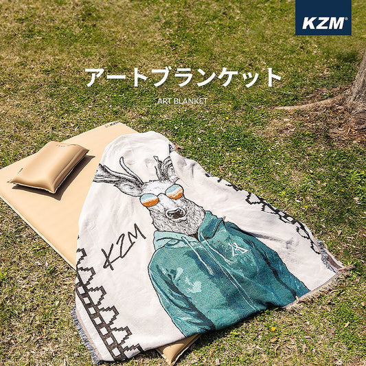 KZM 藝術毛毯毯子露營戶外床上用品蓋毯保暖車內睡覺防寒 Kazumi 戶外 KZM 戶外藝術毛毯