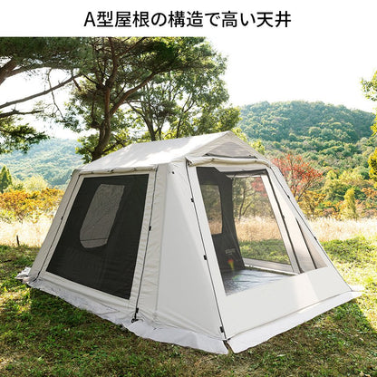 KZM オスカーハウスキャビンテント ホワイト フルクローズ 3～4人用 カズミ アウトドア KZM OUTDOOR OSCAR HOUSE CABIN TENT WHITE