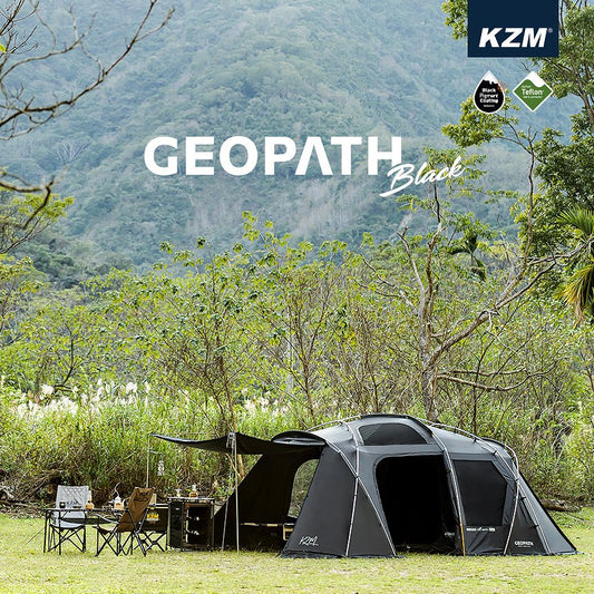 KZM Geopath Tent, Black, Blackout Coating, 4-5 Person Dome Tent, Fully Closed, Tarp, Kazumi, Outdoor, KZM OUTDOOR GEOPATH