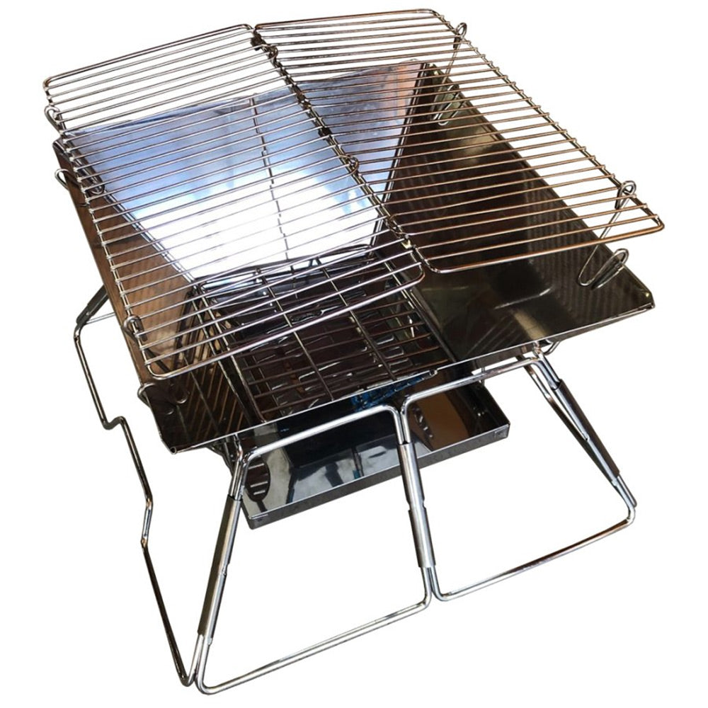 LandField Landfield Barbecue Bonfire Stand Olevertaki Stainless Steel Bonfire Stand Direct Fire Bonfire Stand LF-BS020