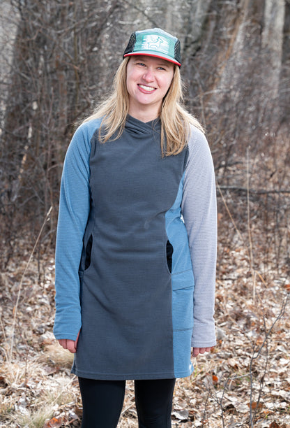 SkyGOAT（スカイゴート）Women's CAMP Dress ウィメンズ キャンプドレス｜GOATgrid マイクログリッドフリース フード付き アウトドアワンピース