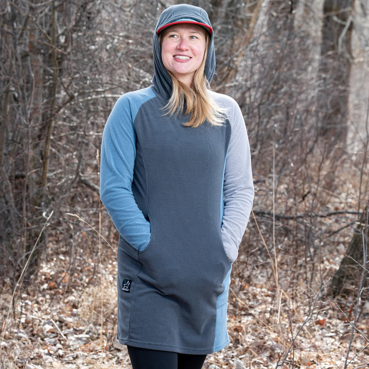 SkyGOAT（スカイゴート）Women's CAMP Dress ウィメンズ キャンプドレス｜GOATgrid マイクログリッドフリース フード付き アウトドアワンピース
