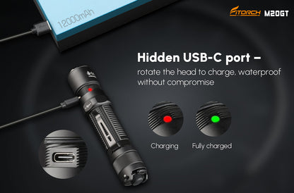 Fitorch（フィトーチ）M20GT タクティカルフラッシュライト 3300ルーメン 420m照射｜USB-C充電 IP68防水 防災・アウトドア