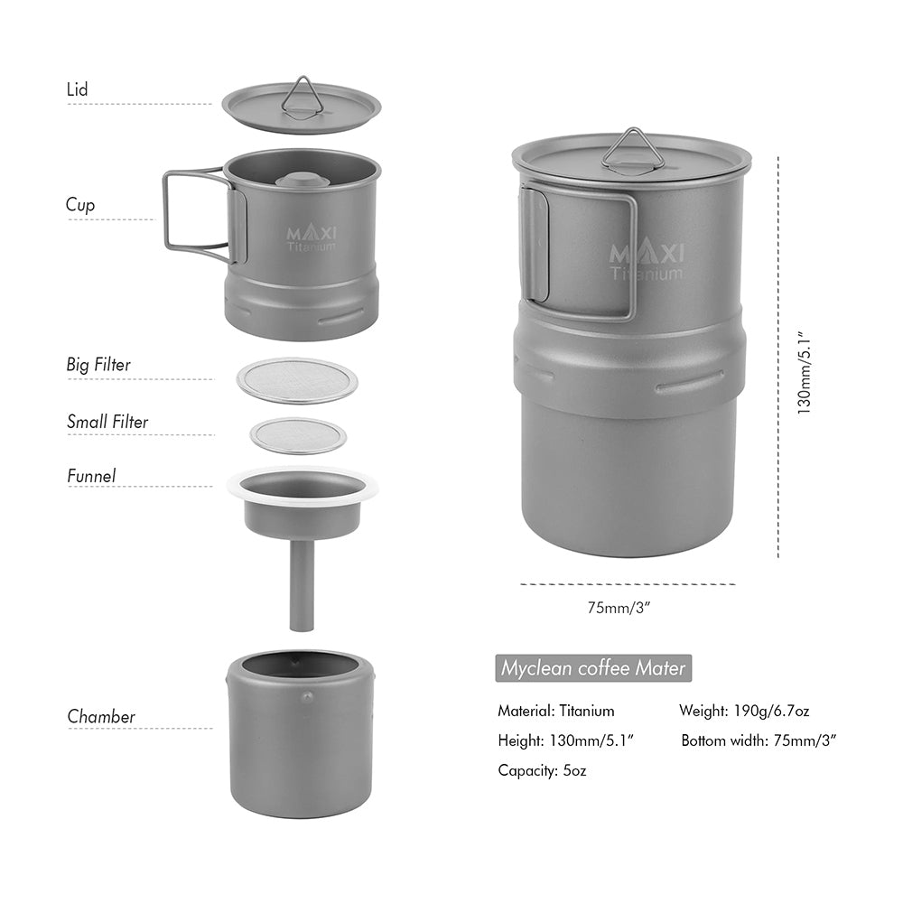 超大鈦咖啡機 200ml 1 級鈦 超大鈦咖啡機 200ml MAXI-EC-200