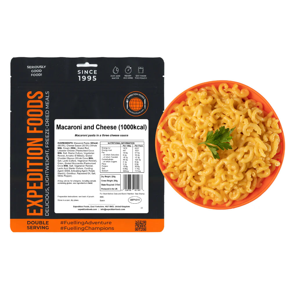 Expedition Foods（エクスペディションフーズ）  ｜マカロニ＆チーズ（1000kcal） ｜Macaroni and Cheese ｜SKU: 004-5011-1000
