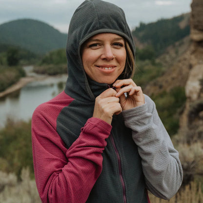SkyGOAT（スカイゴート）CAMP Hooded Jacket レディース｜GOATgrid マイクログリッドフリース フルジップジャケット