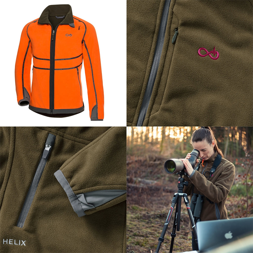 [Featured in Hunting Life 2024 vol.17] Merkel Gear HELIX REVERSIBLE FLEECE JACKET INFINITY FOREST WOMEN Merkel Gear HELIX REVERSIBLE FLEECE JACKET OLIVE/ORANGE (WOMEN)