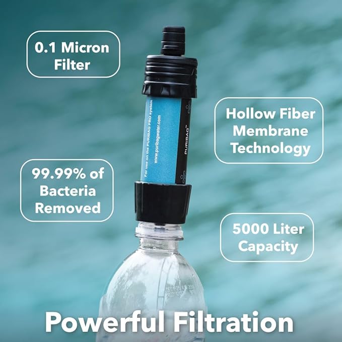 PURIBAG プリバッグ Adventure Pack 携帯浄水バックパックシステム 2L｜Microフィルター付属