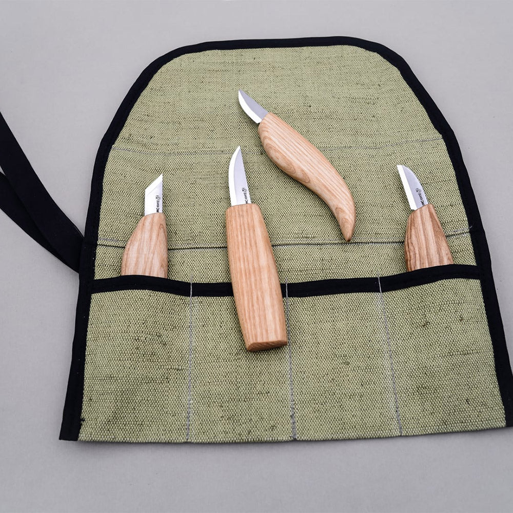 Beaver Craft Basic Knife Set of 4 Knives (4 knives in roll)