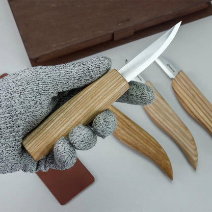 Beaver Craft S07 book Basic Set of 4 Knives in gift book-box Wood Carving Set Basic Knives Set of 4