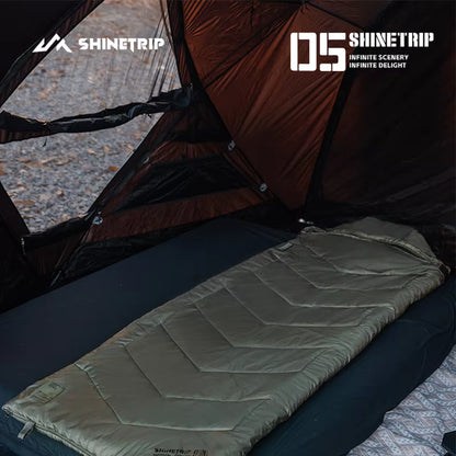 山趣（ShineTrip）05シリーズ シールスリーピングバッグ G160 G230 G300 220×80cm（ブラック／グリーン）