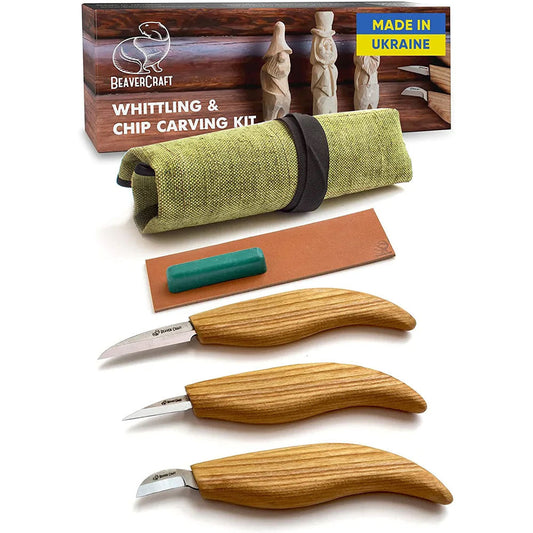 Beaver Craft Starter Chip and Whittle Knife Set Beaver Craft S15 Starter Chip and Whittle Knife Set