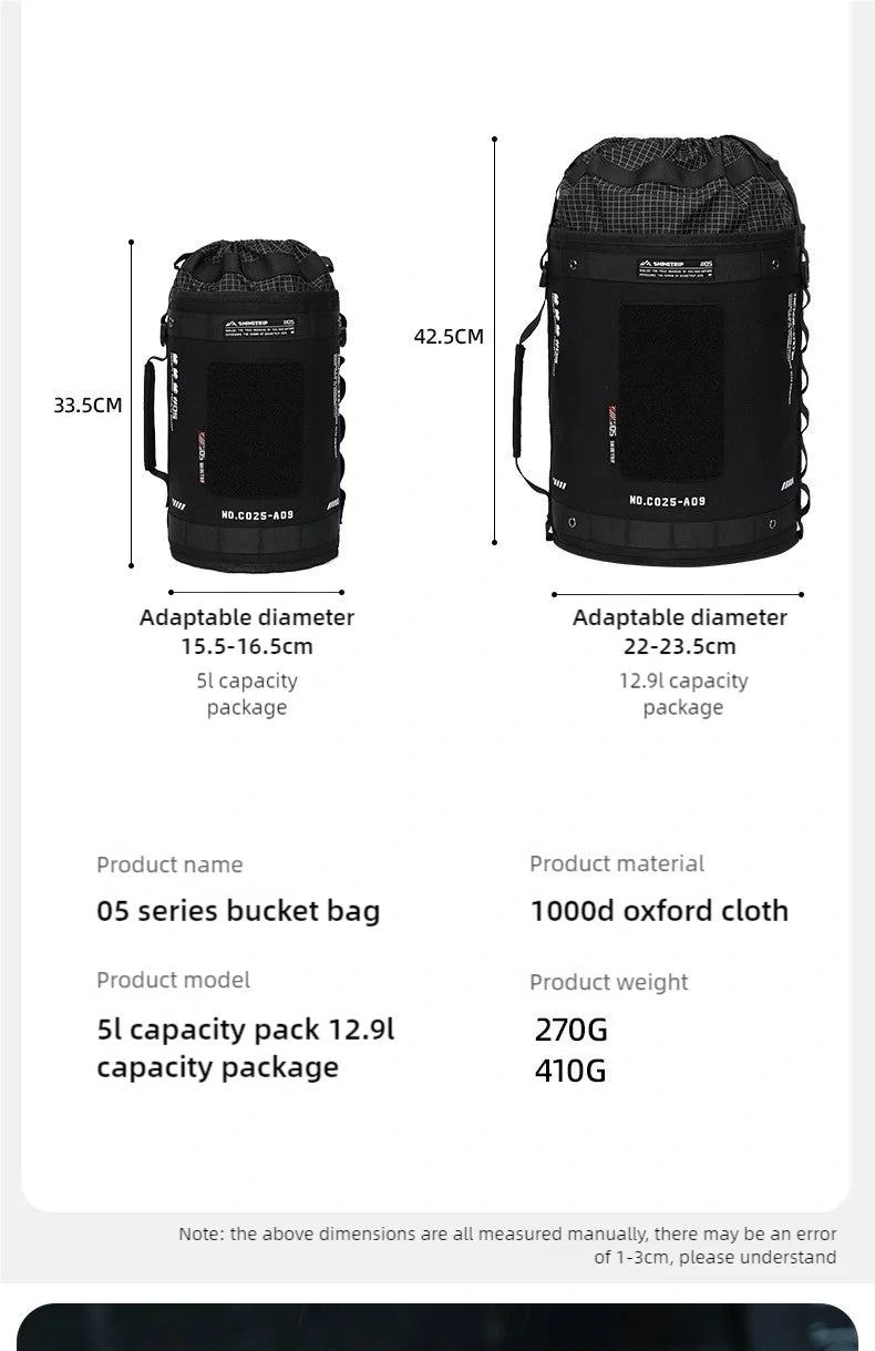 山趣（ShineTrip） #05シリーズ タクティカル アイスバケットバッグ＆バケットバッグ（5L／12.9L）