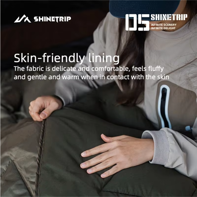 山趣（ShineTrip）05シリーズ シールスリーピングバッグ G160 G230 G300 220×80cm（ブラック／グリーン）