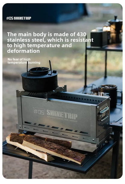 山趣（ShineTrip） #05シリーズ 二次燃焼ファーネス ステンレス製 コンパクト焚き火台