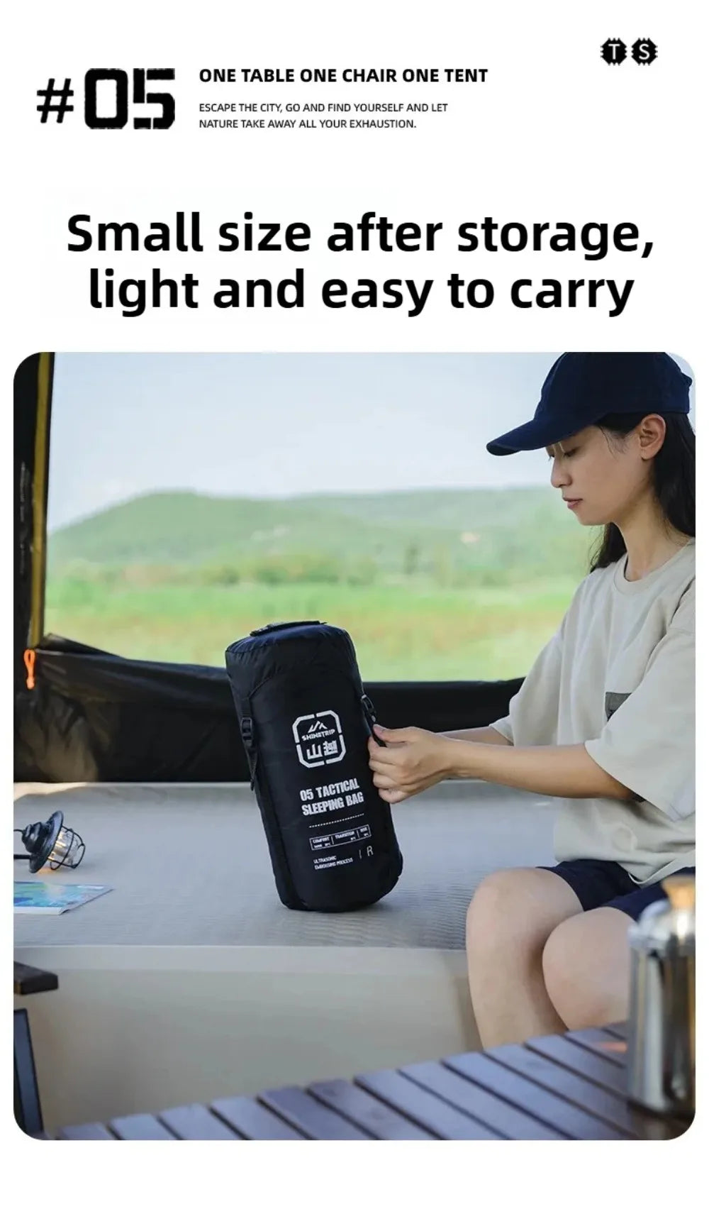 ShineTrip（山趣）#05 シリーズ エンベロープ スリーピングバッグ（G100/G150/G200・L/R・Black／Sand）