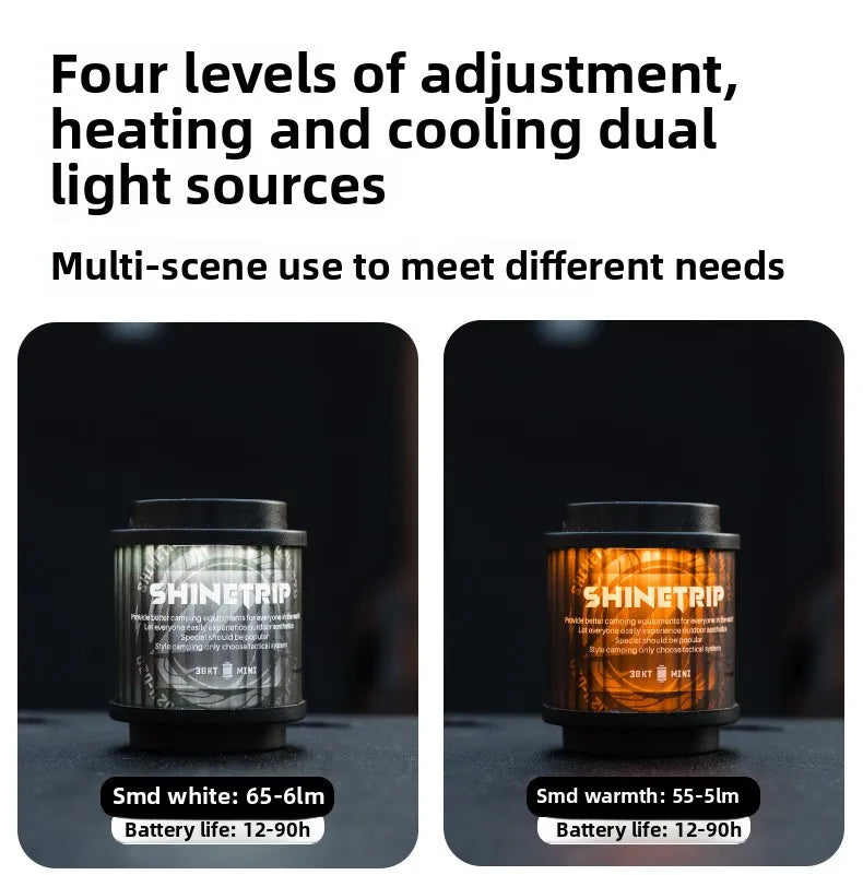 山趣（ShineTrip） ST-05シリーズ 回転式 19グリマー LEDランタン（Black／Transparent／Green／Sand）