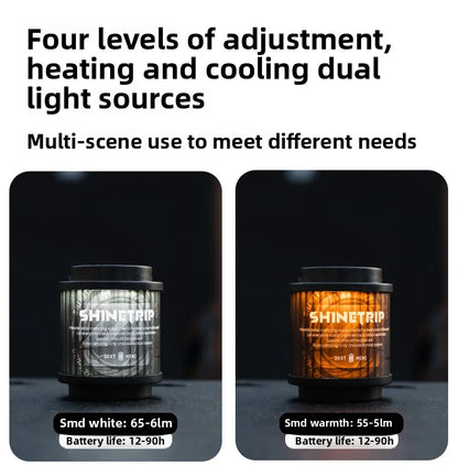 山趣（ShineTrip） ST-05シリーズ 回転式 19グリマー LEDランタン（Black／Transparent／Green／Sand）