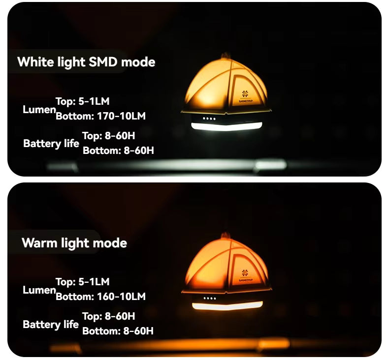 山趣（ShineTrip） ST-05シリーズ テント ナイトライト IPX4（グリーン／サンド／グレー）