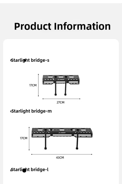 山趣（ShineTrip） ST-05シリーズ 38灯 スターライトブリッジ（S／M／L・ベーシックモジュール・延長アルミロッド） ブラック