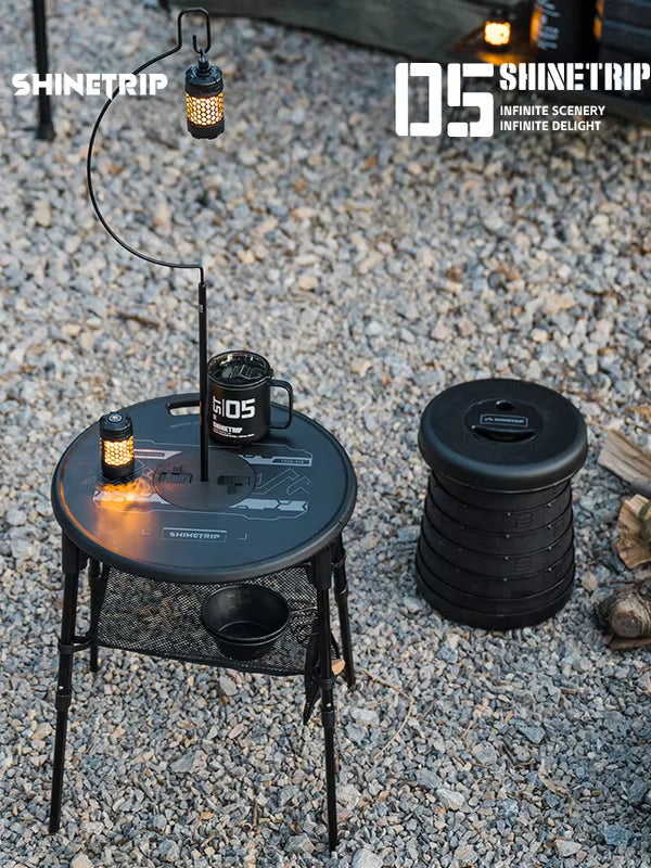 山趣（やましゅみ） SHINETRIP シャイントリップ #05 Series Height-Adjustable Tactical Round Stool 高さ調整式タクティカルラウンドスツール（A553-H0D / A553-D0D）