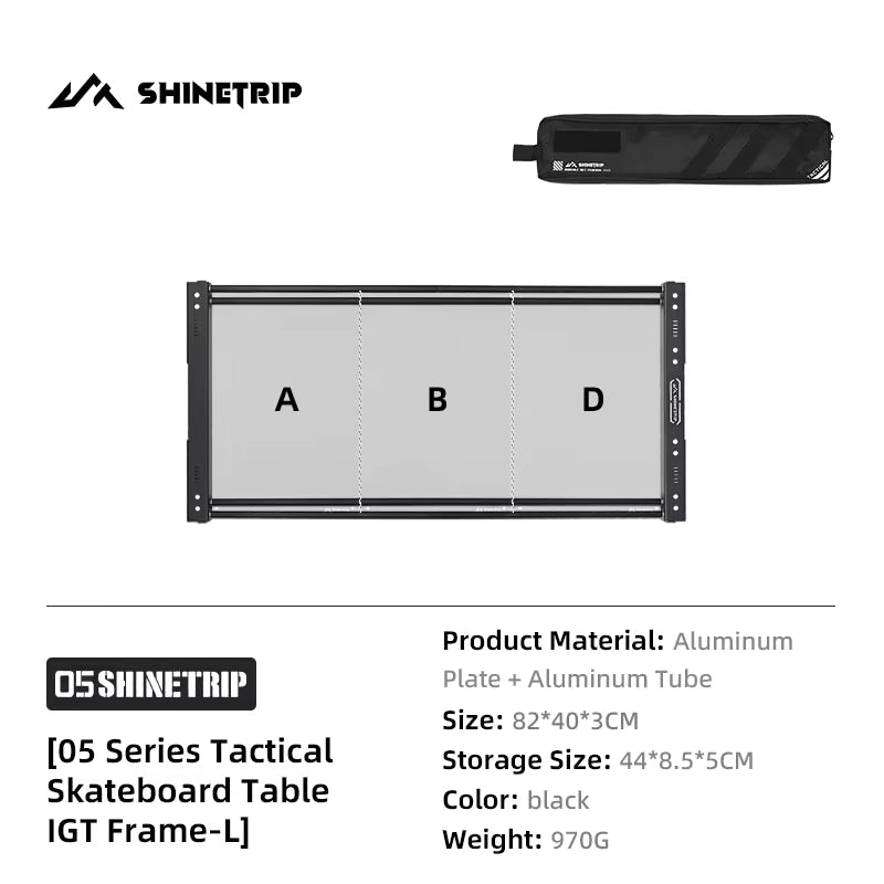 山趣（やましゅみ） SHINETRIP シャイントリップ #05 Series Tactical Skateboard Table System タクティカル スケートボードテーブル システム（A503-H00 / A503-H01 / A503-H02 / A503-H03 / A503-H11 / A503-K0S / A503-K0M / A503-K0L）